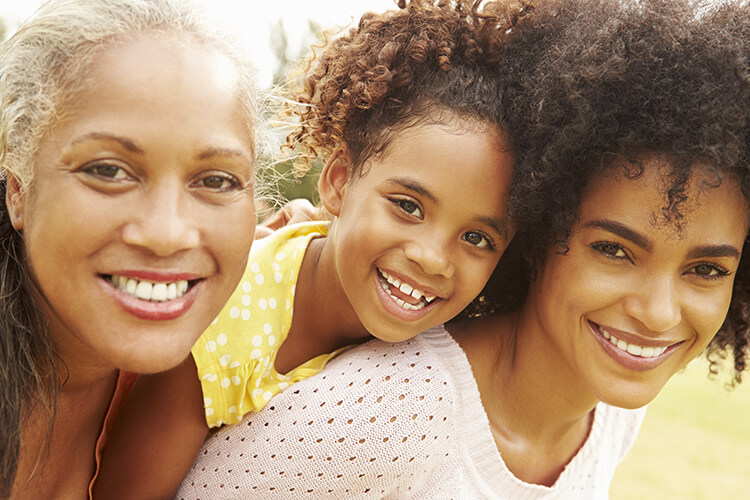 grandmother, mother and child